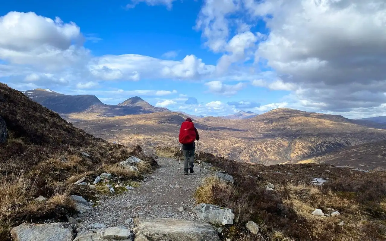 Hiker on the West Highland Way west highland way scotland